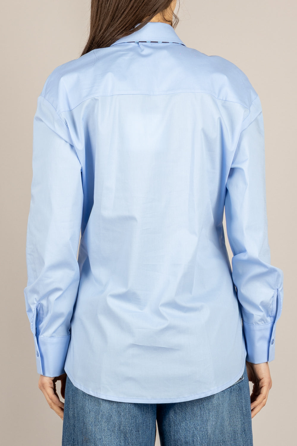 TENSIONE IN - 26C4355 - CAMICIA C/CRAVATTA POIS CELESTE/MORO/SKY