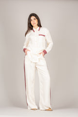 TENSIONE IN - 26C4731 - CAMICIA CUPRO CON TASCHINO PANNA/VINO