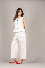 TENSIONE IN - 26D4508 - GILET SFIANCATO VANIGLIA