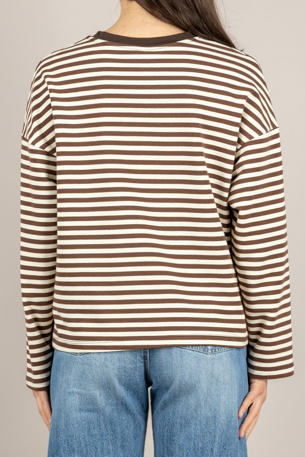 TENSIONE IN - 26M4116 - MAGLIA RIGHE PANNA/MORO/MORO