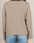 TENSIONE IN - 26M4116 - MAGLIA RIGHE PANNA/MORO/MORO