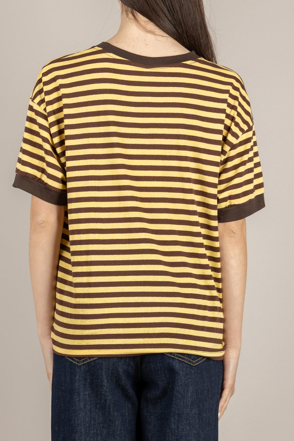 TENSIONE IN - 26M4121 - MAGLIA M/N RIGHE GIALLO/MORO/MORO