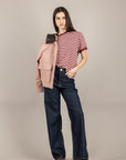 TENSIONE IN - 26M4121 - MAGLIA M/N RIGHE ROSA/BORDO/BORDO
