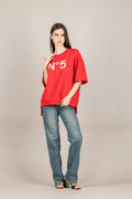 TENSIONE IN - 26M4384 - FELPA ROSSO/BIANCO