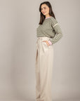 TENSIONE IN - 26P4364 - PANTALONE PALAZZO CON PINCES BEIGE
