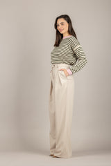 TENSIONE IN - 26P4364 - PANTALONE PALAZZO CON PINCES BEIGE