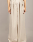 TENSIONE IN - 26P4364 - PANTALONE PALAZZO CON PINCES BEIGE