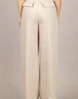TENSIONE IN - 26P4364 - PANTALONE PALAZZO CON PINCES BEIGE