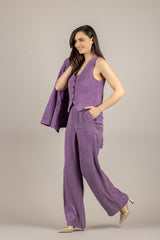 TENSIONE IN - 26P4425 - PANTALONE PALAZZO IN SETA LAVATA LAVANDA