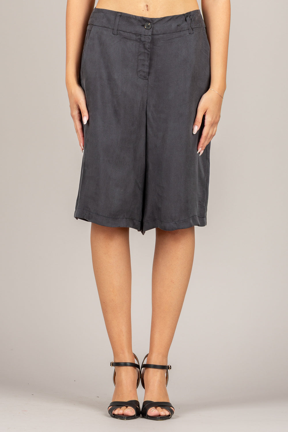 TENSIONE IN - 26P4728 - BERMUDA IN MISTO CUPRO NERO