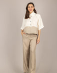 TENSIONE IN - 26P4808 - PANTALONE GAMBA DRITTA IN CUPRO BEIGE