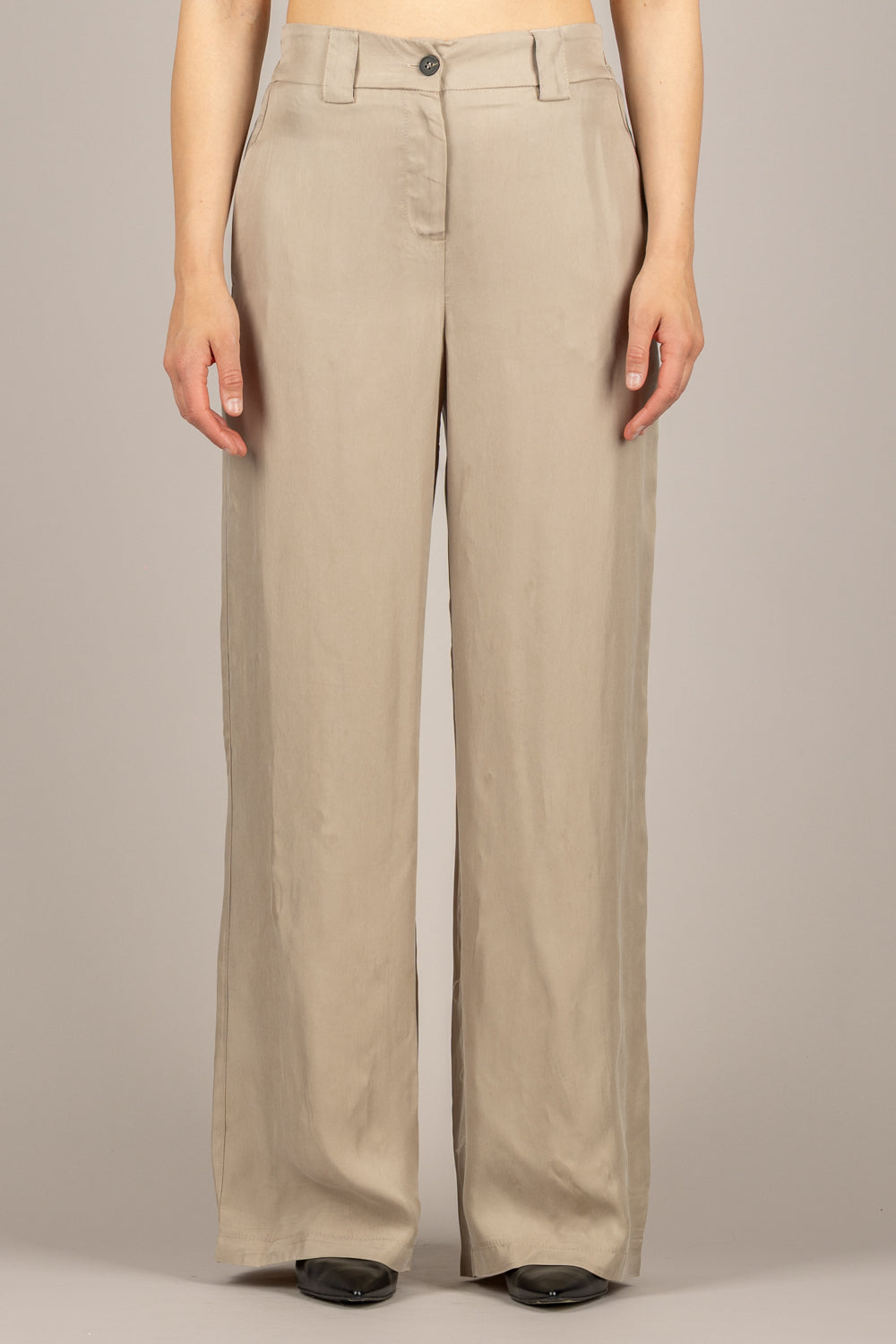 TENSIONE IN - 26P4808 - PANTALONE GAMBA DRITTA IN CUPRO BEIGE
