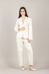 TENSIONE IN - 26P4005 - PANTALONE CARROT PUNTO MILANO PANNA