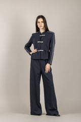 TENSIONE IN - 26P4040 - PANTALONE PALAZZO CON ELASTICO BLU