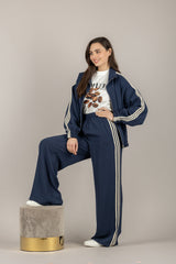 TENSIONE IN - 26P4049 - PANTALONE CON BANDE LATERALI BLU