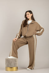 TENSIONE IN - 26P4049 - PANTALONE CON BANDE LATERALI NOCCIOLA