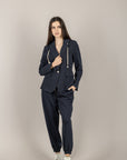 TENSIONE IN - 26P4053 - PANTALONE CON LACCI BLU