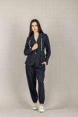 TENSIONE IN - 26P4053 - PANTALONE CON LACCI BLU