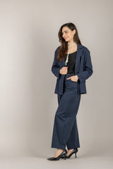 TENSIONE IN - 26P4073 - PANTALONE BARREL GESSATO BLU