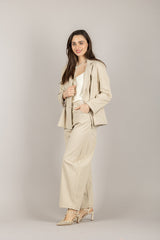 TENSIONE IN - 26P4073 - PANTALONE BARREL GESSATO MASTICE