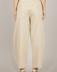TENSIONE IN - 26P4073 - PANTALONE BARREL GESSATO MASTICE