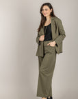 TENSIONE IN - 26P4073 -  PANTALONE BARREL GESSATO MILITARE