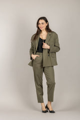 TENSIONE IN - 26P4074 - PANTALONE MILITARE GESSATO A SIGARETTA