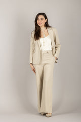 TENSIONE IN - 26P4075 - PANTALONE PALAZZO GESSATO MASTICE