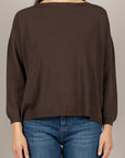 VICOLO - 2AB2102 - MAGLIA SCOLLO A BARCA MORO