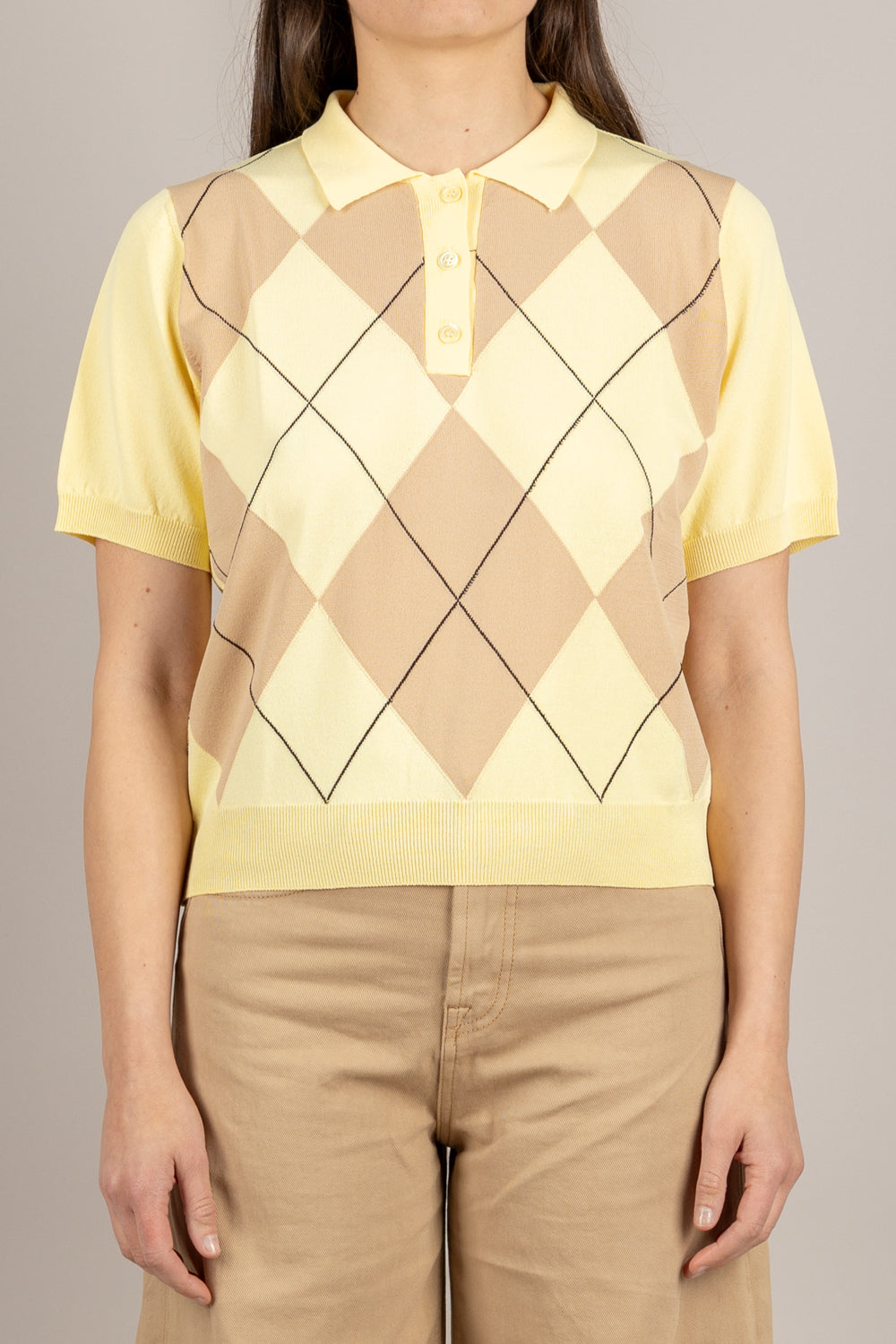 VICOLO - 2AB2129 - MAGLIA GIALLO PAGLIERINO