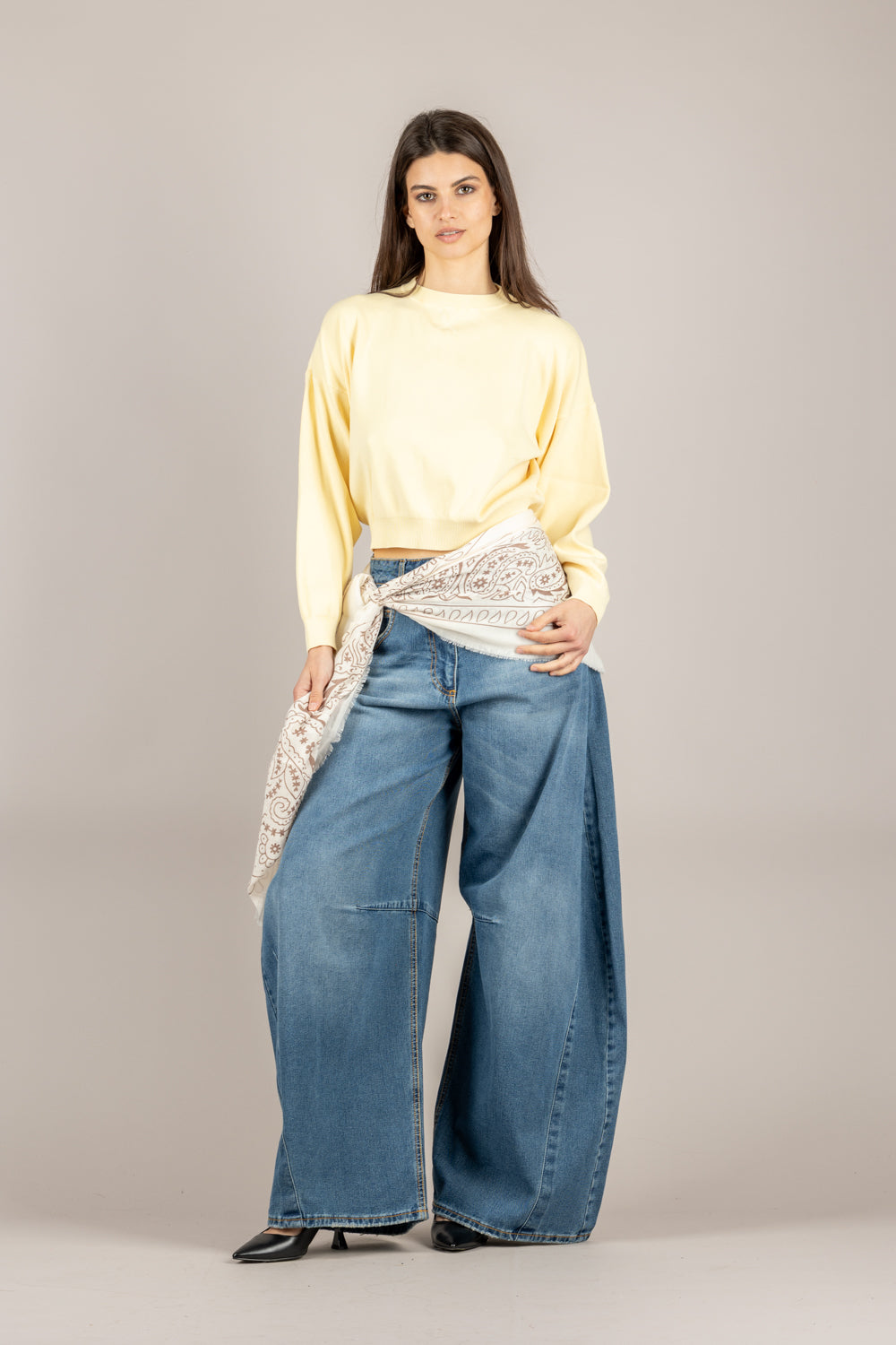 VICOLO - 2AB2130 - MAGLIA GIALLO PAGLIERINO