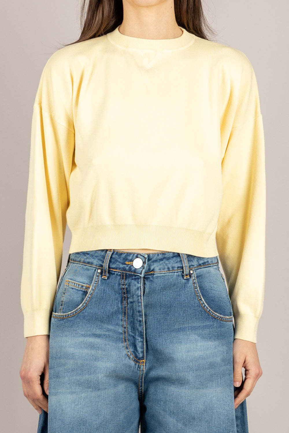 VICOLO - 2AB2130 - MAGLIA GIALLO PAGLIERINO