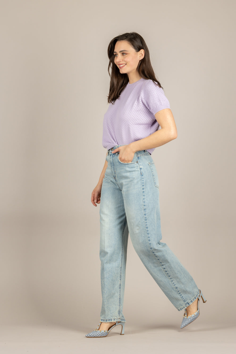 VICOLO - 2AB2158 - MAGLIA GLICINE