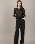 VICOLO - 2AB2176 - MAGLIA CROCHET NERO 99