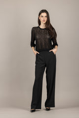 VICOLO - 2AB2176 - MAGLIA CROCHET NERO 99