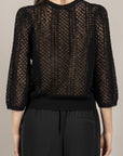 VICOLO - 2AB2176 - MAGLIA CROCHET NERO 99