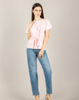 VICOLO - 2AB2024 - MAGLIA MEZZA MANICA CON COULISSE ROSA