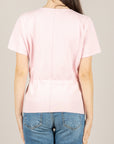 VICOLO - 2AB2024 - MAGLIA MEZZA MANICA CON COULISSE ROSA