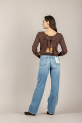 VICOLO - 2AB2082 - MAGLIA SCOLLO POSTERIORE MORO