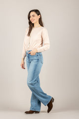 VICOLO - 2AB2082 - MAGLIA SCOLLO POSTRIORE ROSA