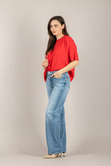 VICOLO - 2AB2085 - MAGLIA GIROCOLLO MEZZA MANICA ROSSA