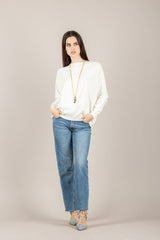 VICOLO - 2AB2111 - MAGLIA GIROCOLLO PANNA