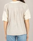 VICOLO - 2AB2113 - CARDIGAN MEZZA MANICA DOPPIO TESSUTO PANNA