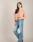 VICOLO - 2AB2113 - CARDIGAN MEZZA MANICA DOPPIO TESSUTO ROSA