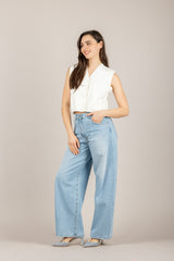 VICOLO - 2AB2118 - CARDIGAN CROP CON TASHINI NATURALE