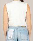 VICOLO - 2AB2118 - CARDIGAN CROP CON TASHINI NATURALE