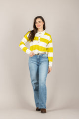 VICOLO - 2AB2133 - MAGLIA POLO RIGATA BURRO SALVIA