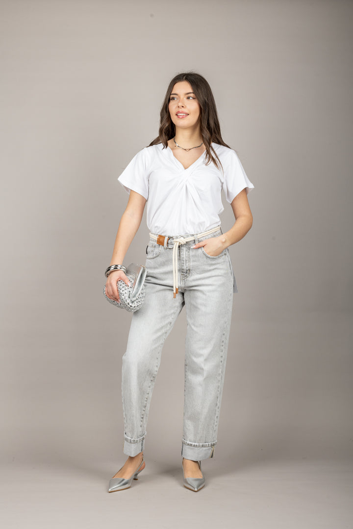 HAVEONE- PLS-N005 - JEANS MANDY CON RISVOLTO