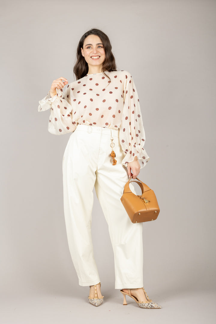 TENSIONE IN - 25P7121 - PANTALONE ECOPELLE CON CHARM