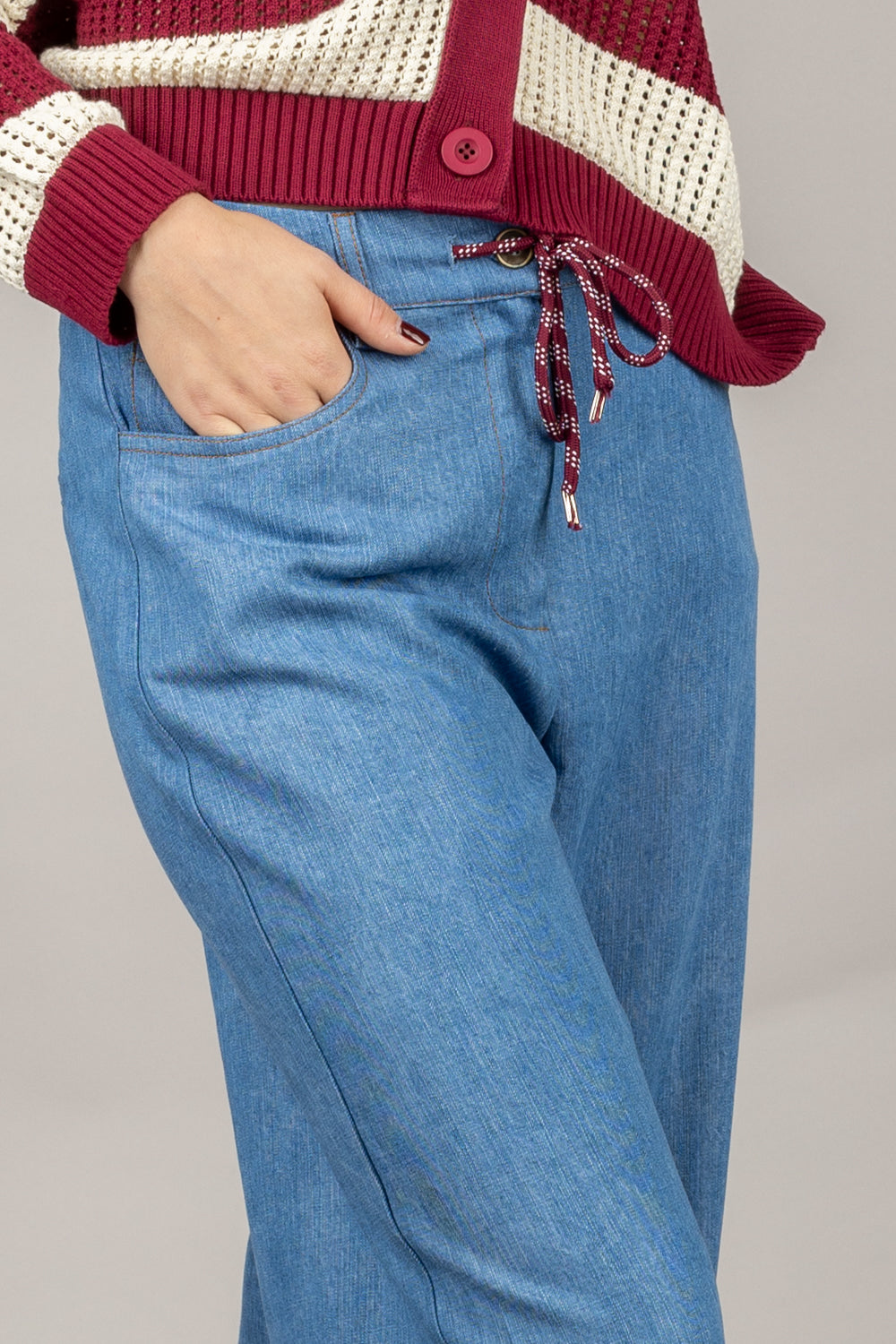 DIXIE - P041W142 - PANTALONE PALAZZO IN DENIM